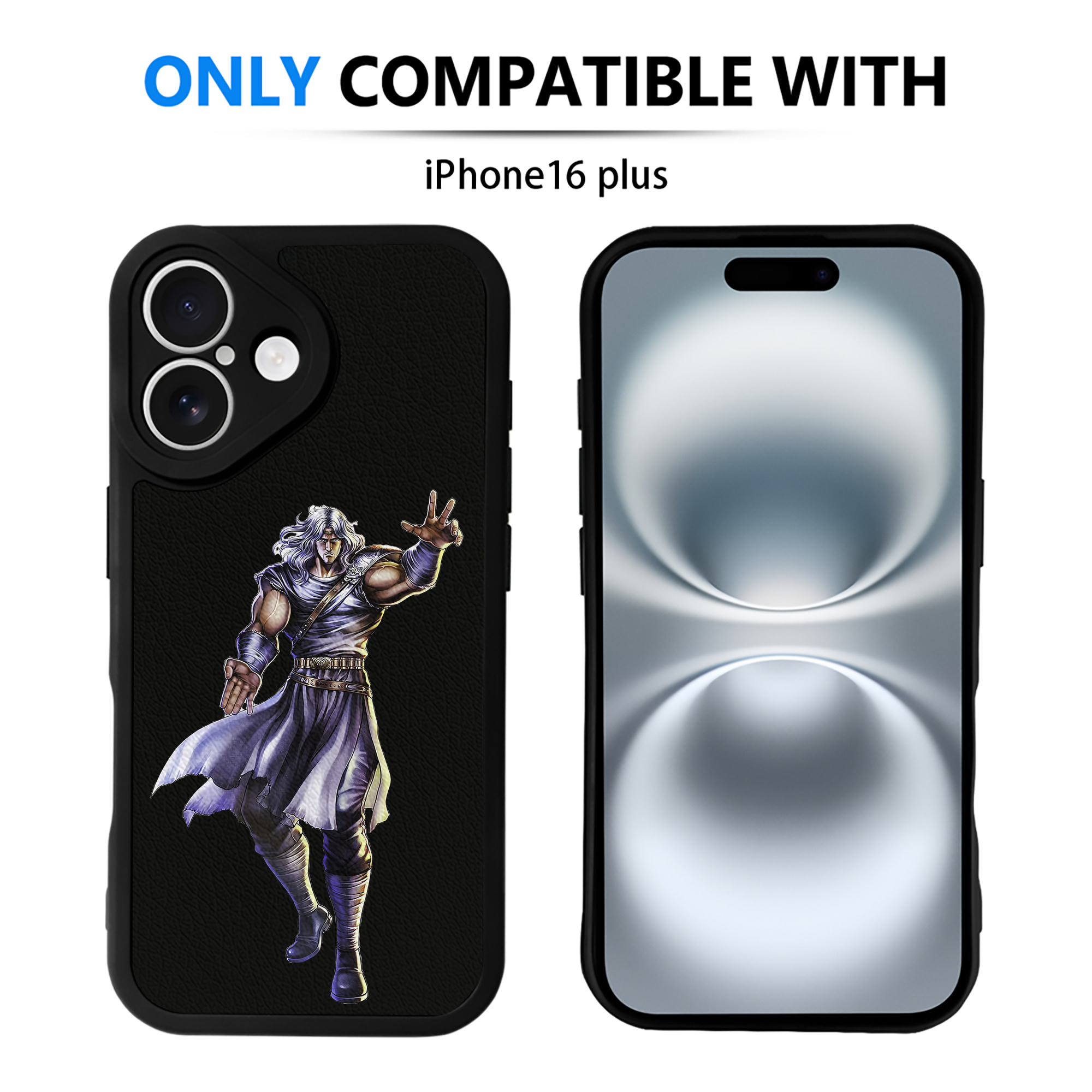（画像用） 北斗の拳 Fist of the North Star 【iPhone 16シリーズ対応】シリコンスマホケース（レザー調） 材質：シリコン